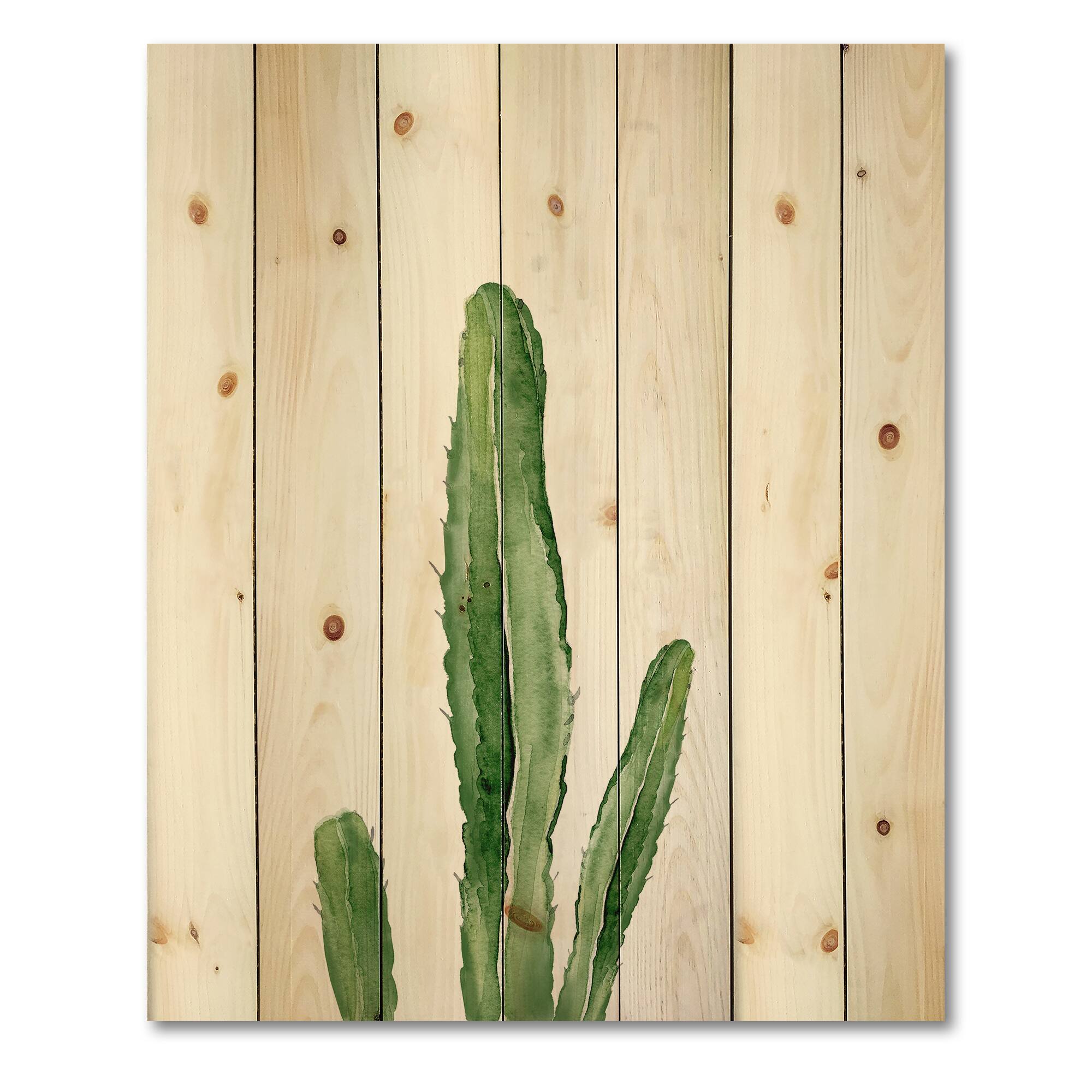 Designart - Green Cactus South Western Plant Botanical Detail